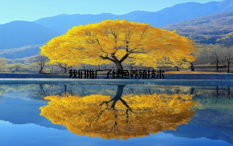 我们推广了绿色养殖技术