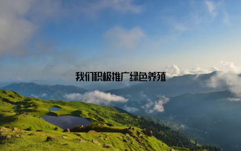 我们积极推广绿色养殖