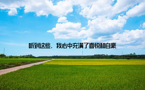听到这些, 我心中充满了喜悦和自豪