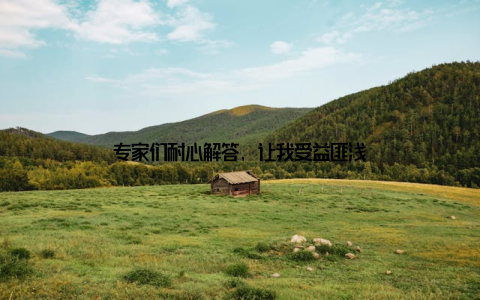 专家们耐心解答, 让我受益匪浅