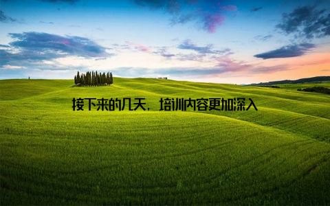 接下来的几天, 培训内容更加深入