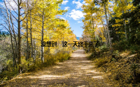 没想到, 这一天终于来了