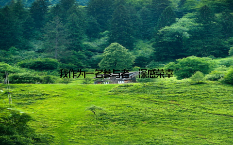 我作为一名参与者, 深感荣幸