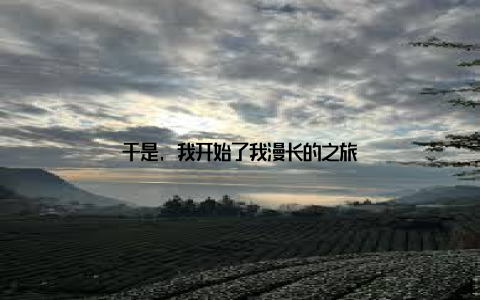 于是, 我开始了我漫长的之旅