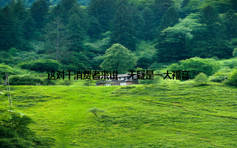这对于消费者来说, 无疑是一大福音