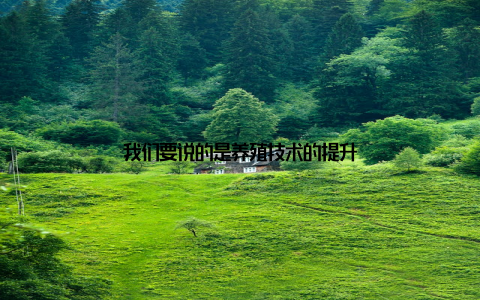 我们要说的是养殖技术的提升