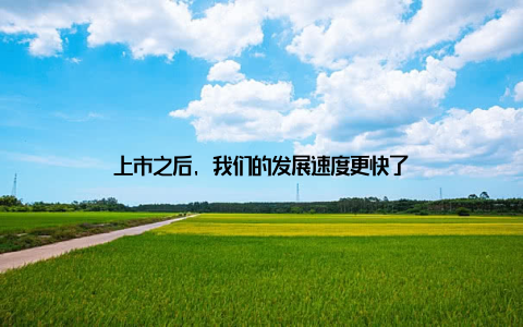 上市之后, 我们的发展速度更快了