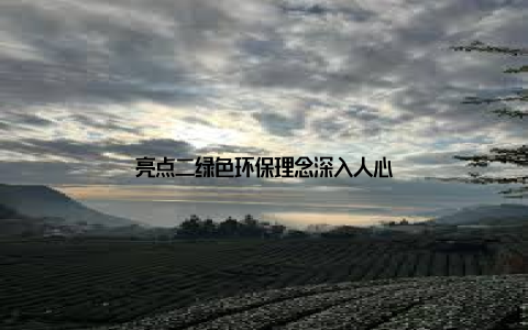 亮点二绿色环保理念深入人心