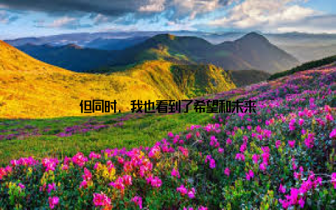 但同时, 我也看到了希望和未来