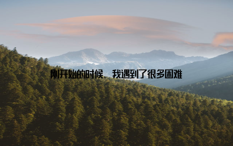 刚开始的时候, 我遇到了很多困难