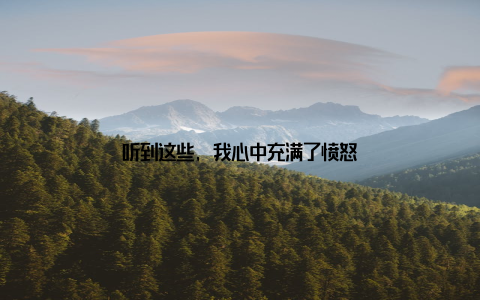 听到这些, 我心中充满了愤怒