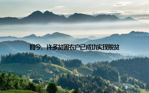 如今, 许多贫困农户已成功实现脱贫