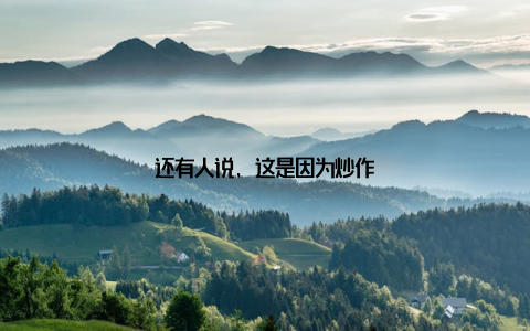 还有人说, 这是因为炒作