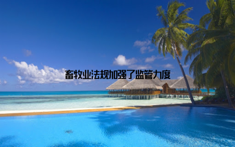 畜牧业法规加强了监管力度