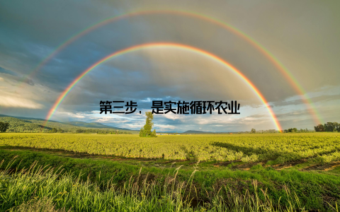 第三步, 是实施循环农业