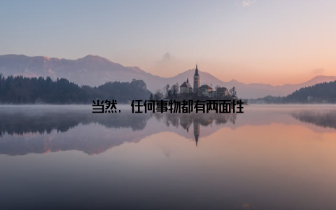 当然, 任何事物都有两面性