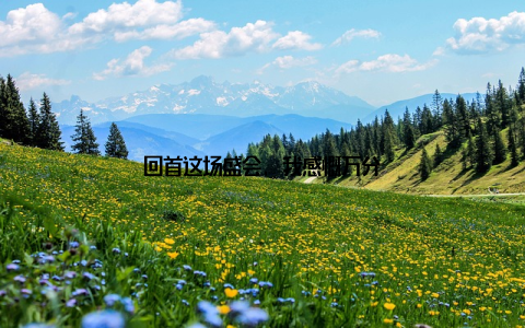 回首这场盛会, 我感慨万分