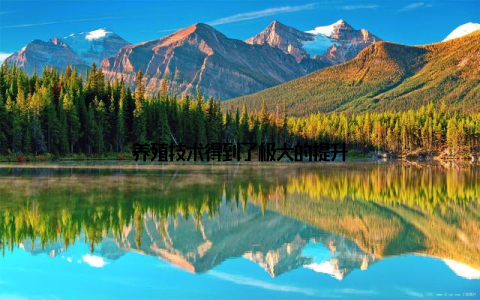 养殖技术得到了极大的提升