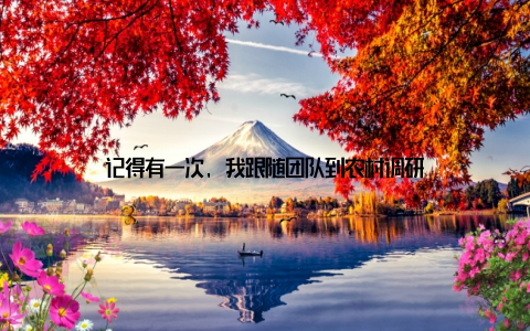 记得有一次, 我跟随团队到农村调研
