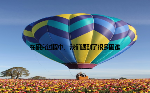 在研究过程中, 我们遇到了很多困难