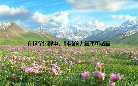 在这个过程中, 科技的力量不可或缺