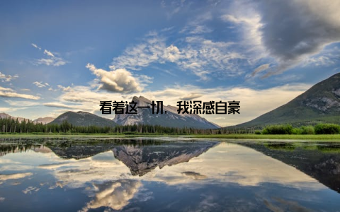 看着这一切, 我深感自豪