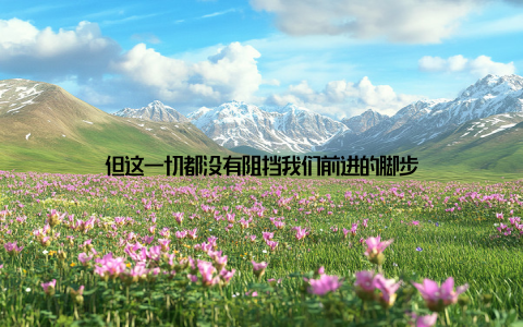 但这一切都没有阻挡我们前进的脚步