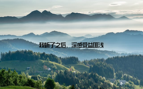 我听了之后, 深感受益匪浅