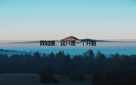 我知道, 这只是一个开始