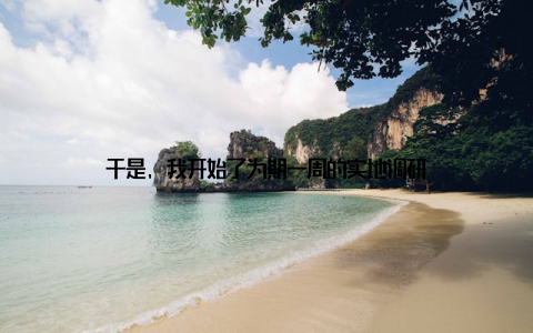 于是, 我开始了为期一周的实地调研