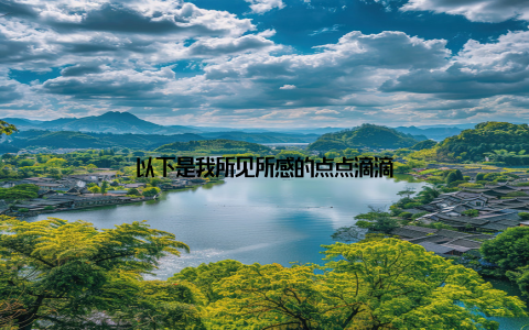 以下是我所见所感的点点滴滴